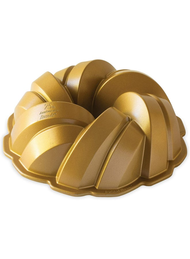 NORDICWARE Nordic Ware 75th Anniversary Gold Braided Bundt Pan - Image 1