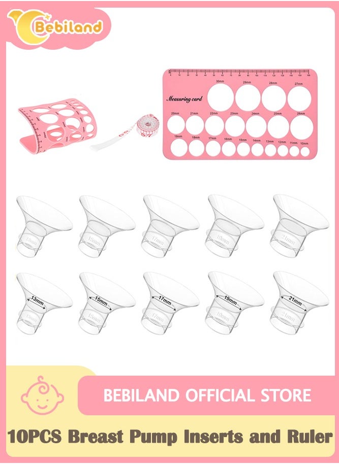 Bebiland 10-Piece Breast Pump Inserts 13/15/17/19/21mm And Ruler, Compatible with Momcozy S12 Pro/S9 Pro/S12/S9  - Image 1