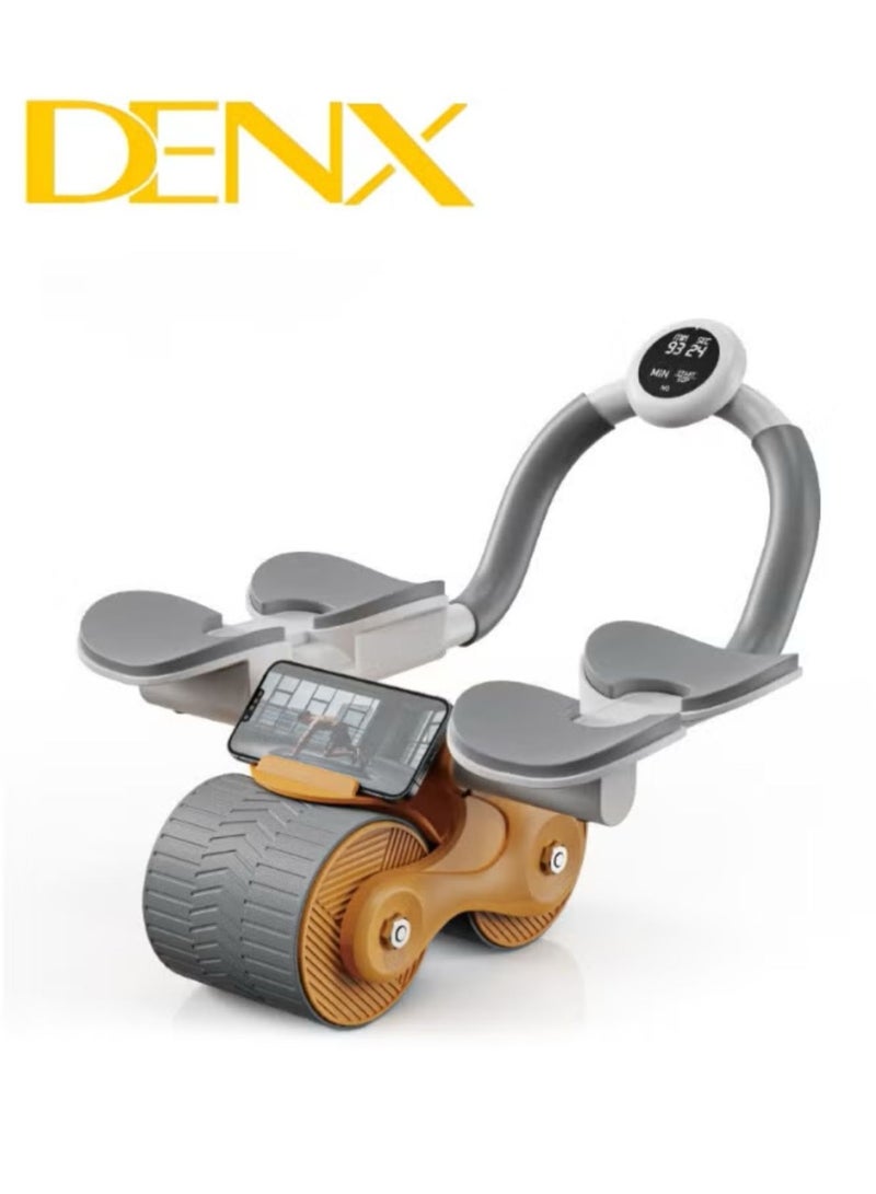 Denx Abdominal Rotating Wheel With Elbow And Knee Support And Phone Holder For Home Fitness, Multi-Colored - Image 5