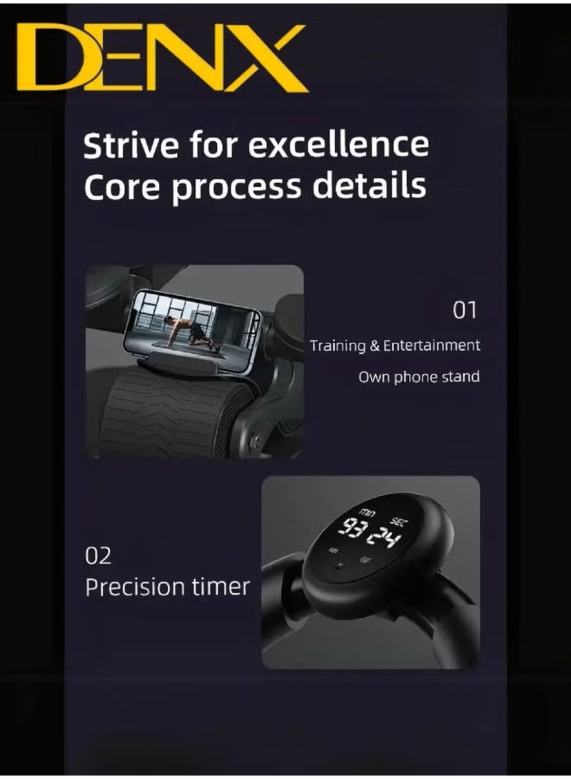 Denx Abdominal Rotating Wheel With Elbow And Knee Support And Phone Holder For Home Fitness, Multi-Colored - Image 4