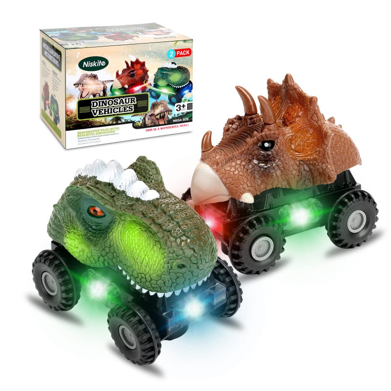 Niskite Dinosaur Car Toys for Toddler Kids: Dinosaur Toys for Kids 3-5 - Toys for 2 3 4 Year Old Boy Birthday Gift Ideas - Image 1