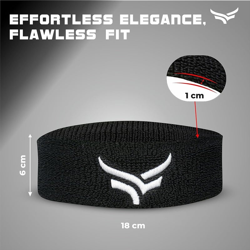 XTRIM Unisex Head Band, Head Band for Men, Head Band for Women, Hair Band, Moisture-Wicking, Comfortable Fit, Breathable Fabric, Highly Elastic (Black) - Image 3