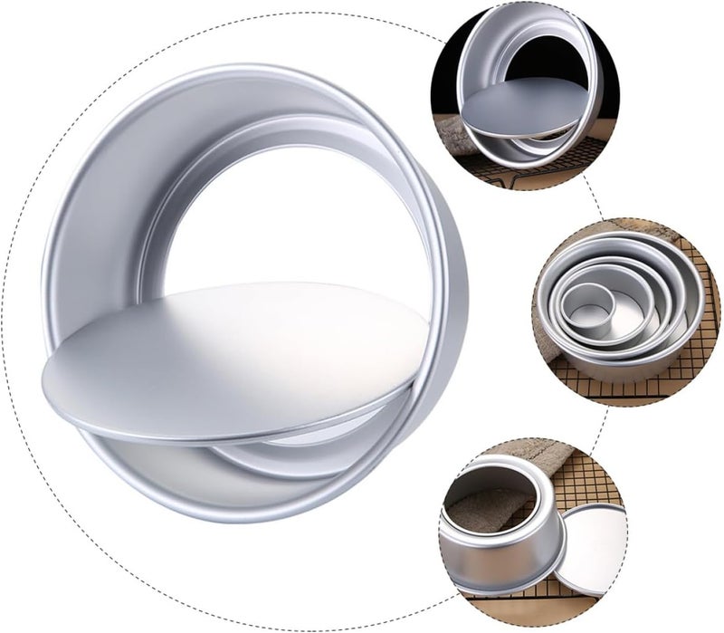 Lurrose Non-stick round 8-inch Aluminum Cake Mold DIY Baking Pan Mousse Cake Pan Household Baking Supplies - Image 5