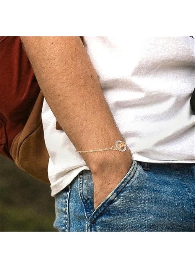 yongsheng Zodiac Charm Link Chain Bracelet for Women Men, Adjustable Zircon Bracelet Zodiac Sign Bracelet Birthday Gift（aquarius）  - Image 4