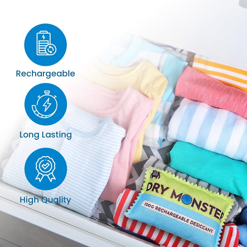 Dry Monster 100g Rechargeable Desiccant - 1 bag | Ultimate Moisture Absorbing Bags | Rechargeable Silica | Protects Valuables from Rust, Corrosion & Humidity | Easy to Use & Rechargeable - Image 5