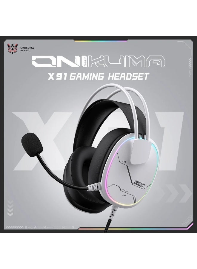 Onikuma X91 RGB Gaming Headset – Clear Microphone & Dynamic Lights - Image 3