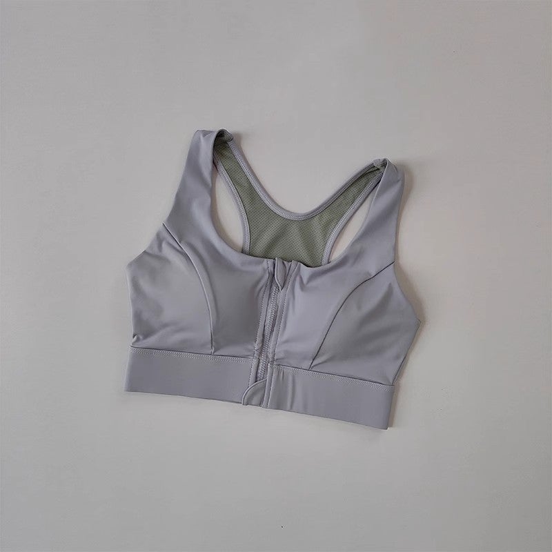 Front Zipper Sports Underwear Women'S Shockproof High Strength Fixed Cup Fitness Training Vest Beautiful Back Fitness Yoga Bra - Image 4