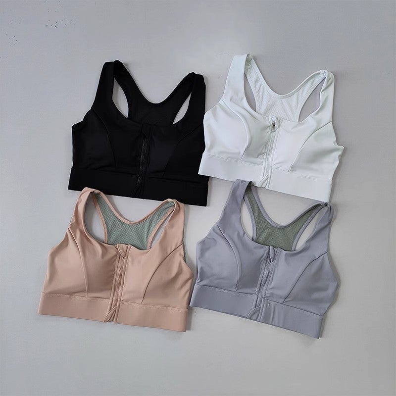 Front Zipper Sports Underwear Women'S Shockproof High Strength Fixed Cup Fitness Training Vest Beautiful Back Fitness Yoga Bra - Image 2