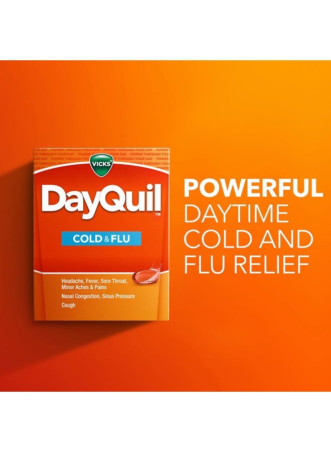 Vicks DayQuil Cold & Flu Medicine, Non-Drowsy Powerful Multi-Symptom Daytime Relief for Headache, Fever, Sore Throat, Minor Aches and Pains, Nasal Congestion, Sinus Pressure and Cough, 48 Liquicaps - Image 4