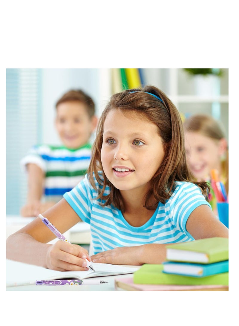 SYOSI Retractable Gel Ink Pens, 6 Pcs 0.5mm Black Gel Ink Ballpoint Pen, Writing Pens, Pastel Gel Pens, Aesthetic Ballpoint Pens, Retractable Pastel Rollerball Pens, for School Office Gift Supplies - Image 4