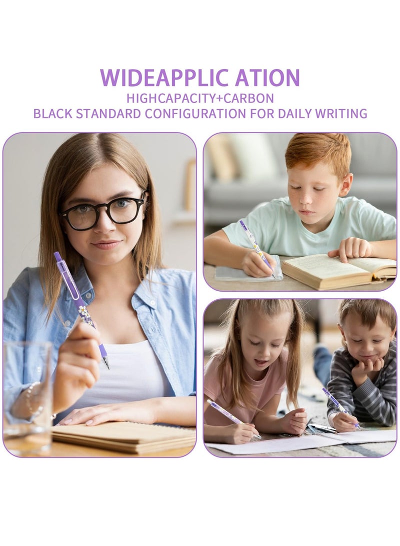 SYOSI Retractable Gel Ink Pens, 6 Pcs 0.5mm Black Gel Ink Ballpoint Pen, Writing Pens, Pastel Gel Pens, Aesthetic Ballpoint Pens, Retractable Pastel Rollerball Pens, for School Office Gift Supplies - Image 5