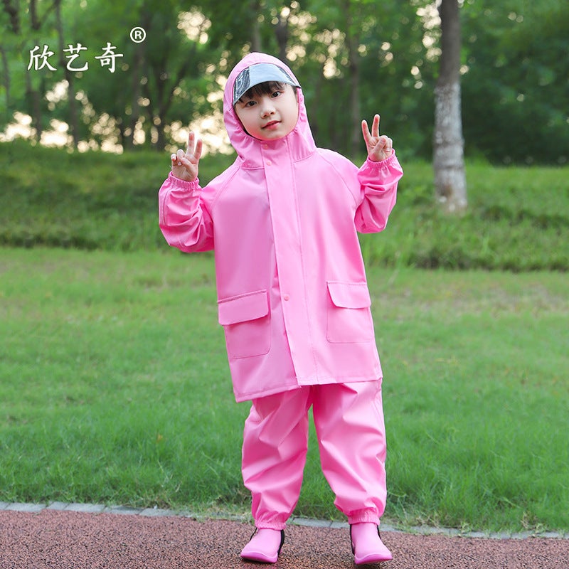 [Xinyiqi] Children'S Overalls Raincoat Suit Kindergarten Baby Pongee Waterproof Dual-Purpose Double-Layer Men And Women - Image 1