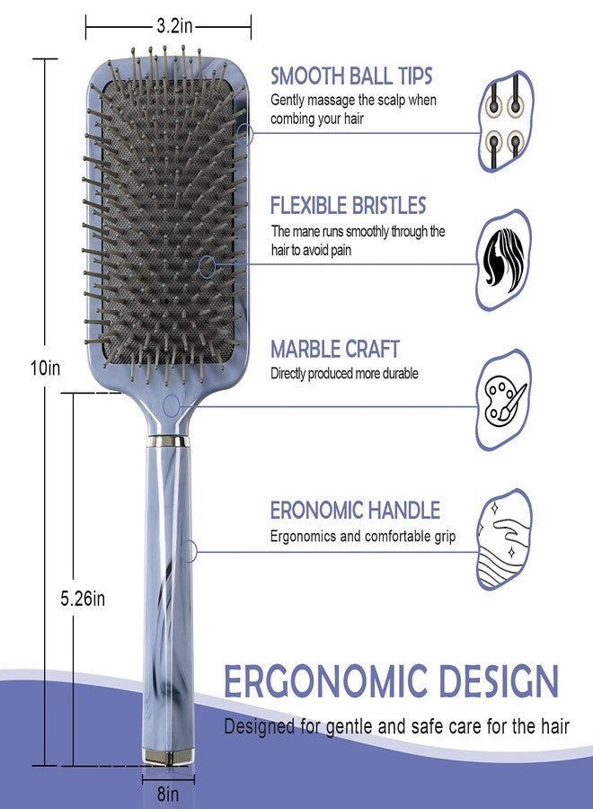 WIN SUN Paddle Brush with Air Cushion in Marble Effect，Good Massage and Good for Detangling, Straightening Hair and Blow Drying. - Image 5
