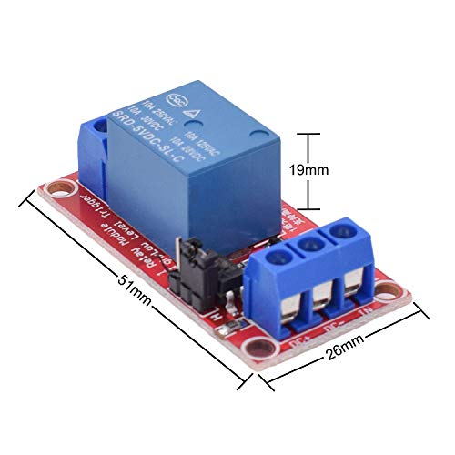 Valefod DC 5V Relay Module 1-Channel Relay Switch with Optocoupler Isolation High/Low Level Trigger, Pack of 10 - Image 5