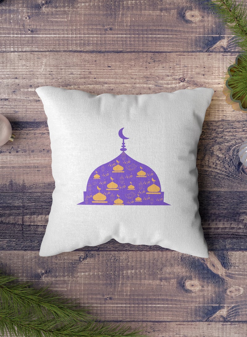 لوحة غطاء وسادة من البوليستر بتصميم قبة إسلامية مع هلال رمضان - Image 2