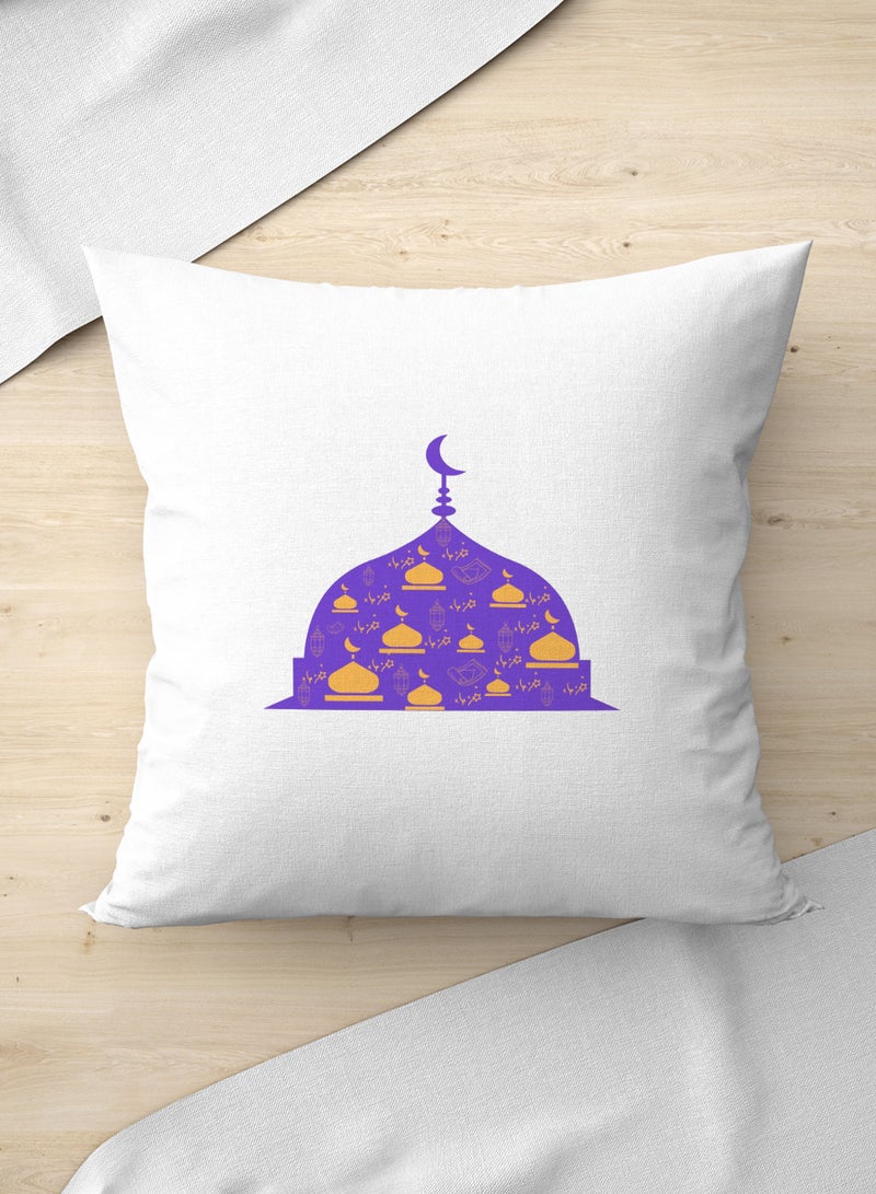 لوحة غطاء وسادة من البوليستر بتصميم قبة إسلامية مع هلال رمضان - Image 3