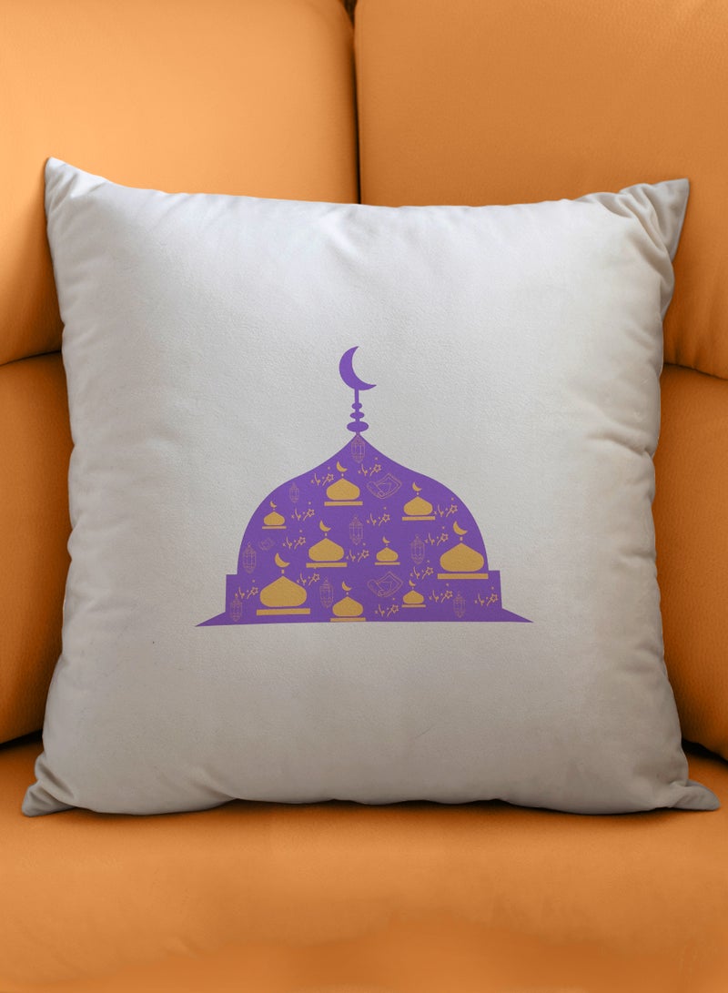لوحة غطاء وسادة من البوليستر بتصميم قبة إسلامية مع هلال رمضان - Image 4