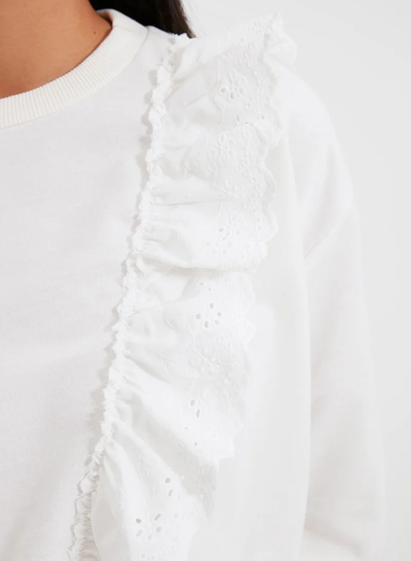 ترينديول سويت شيرت مكشكش الاطراف