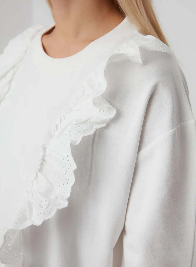 ترينديول سويت شيرت مكشكش الاطراف