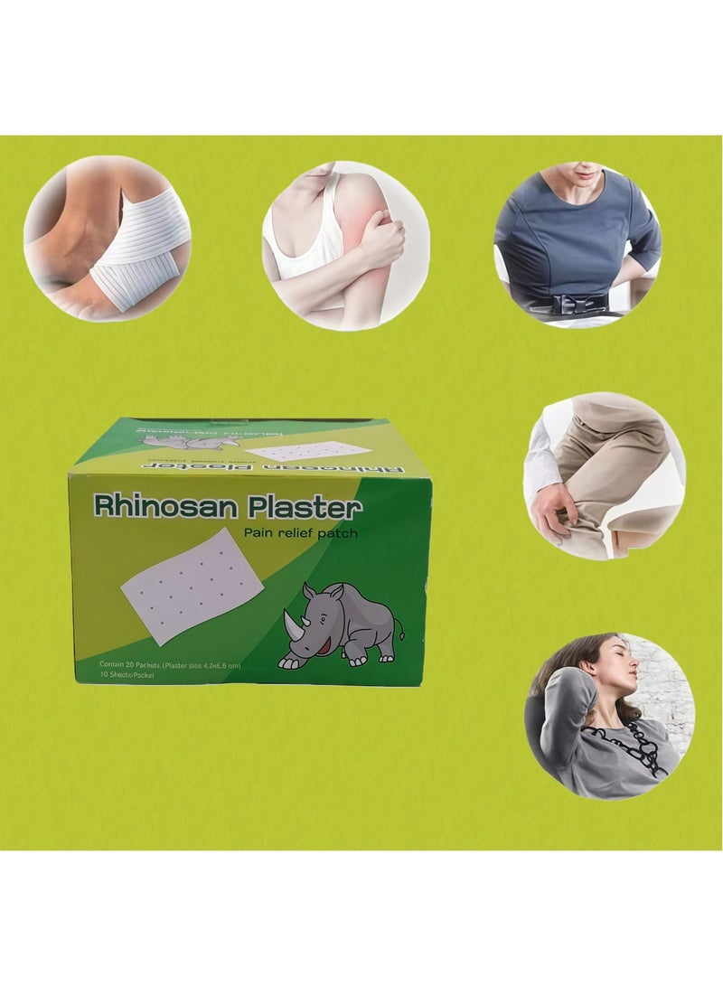 بلومنغ تايم لاصقة راينوسان لتخفيف آلام العضلات وآلام الظهر، علبة واحدة تحتوي على 20 قطعة - Image 2