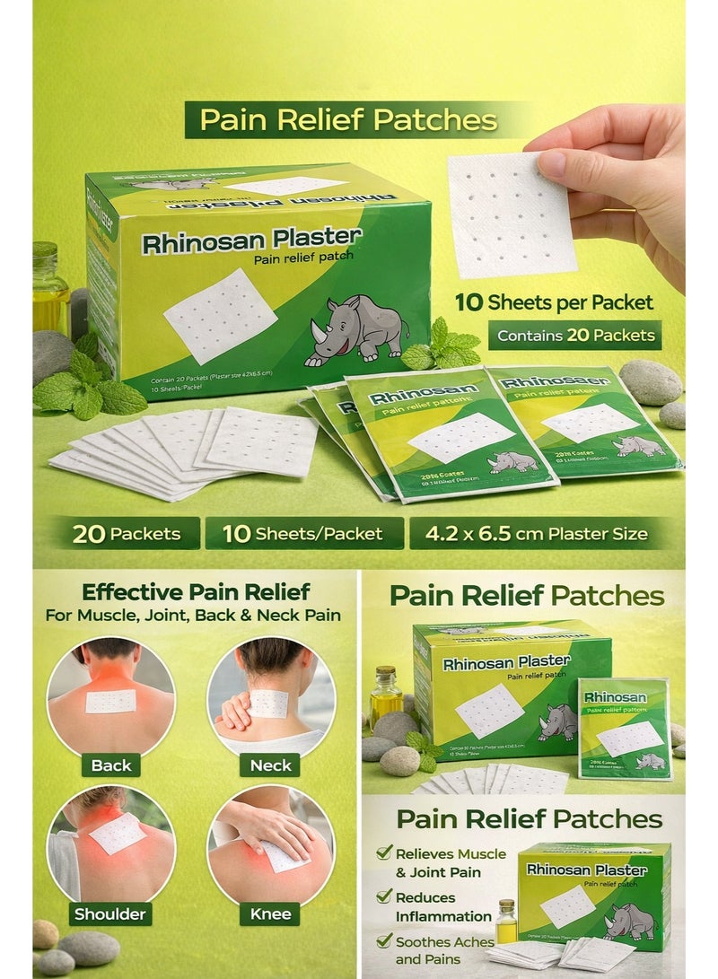 بلومنغ تايم لاصقة راينوسان لتخفيف آلام العضلات وآلام الظهر، علبة واحدة تحتوي على 20 قطعة - Image 5