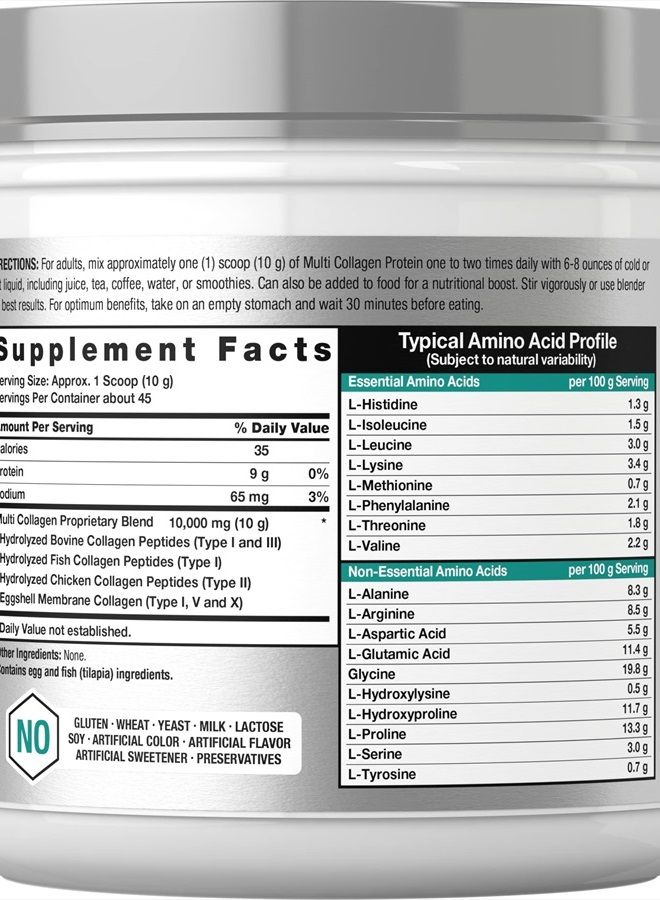 Horbäach Multi Collagen Protein Powder 16 oz | Type I, II, III, V, X | Hydrolyzed Collagen Peptide Powder | Keto & Paleo Friendly | Unflavored & Gluten Free | by Horbaach - Image 2