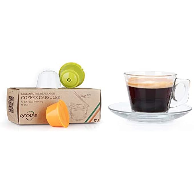 ريكابس كبسولات قهوة قابلة لإعادة التعبئة والاستخدام، متوافقة مع ماكينات تحضير قهوة نسبرسو دولتشي غوستو، عبوة من 3 قطع، أصفر وأخضر وأبيض - Image 2