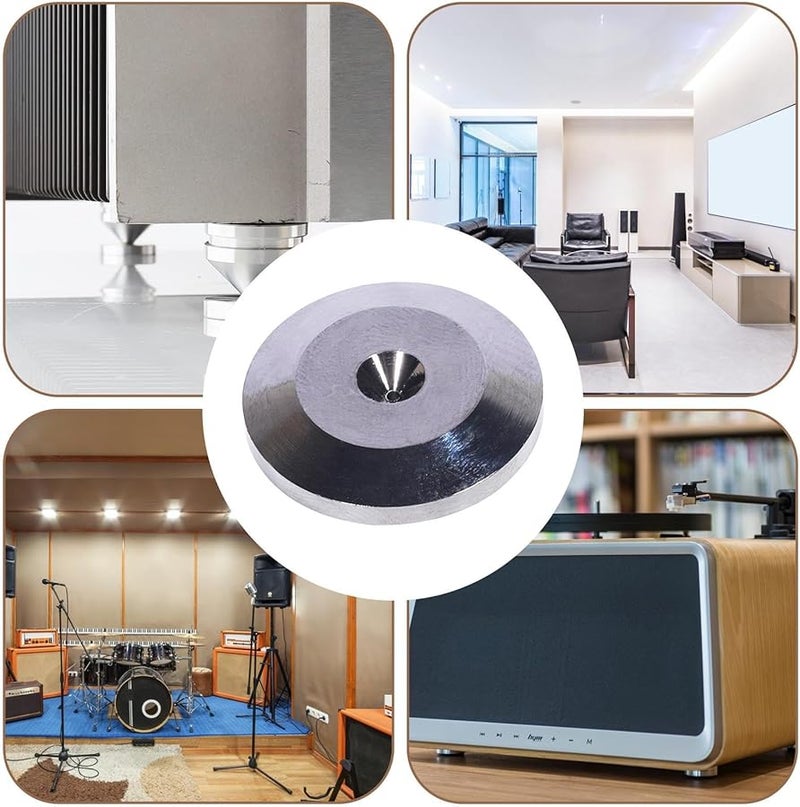 وسادات عزل مكبرات الصوت باللون الرمادي الفضي، أقدام مضادة للانزلاق للسماعات الفرعية، تحسين صوت الشاشة - Image 5