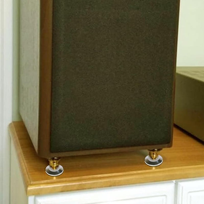 وسادات عزل مكبرات الصوت باللون الرمادي الفضي، أقدام مضادة للانزلاق للسماعات الفرعية، تحسين صوت الشاشة - Image 4