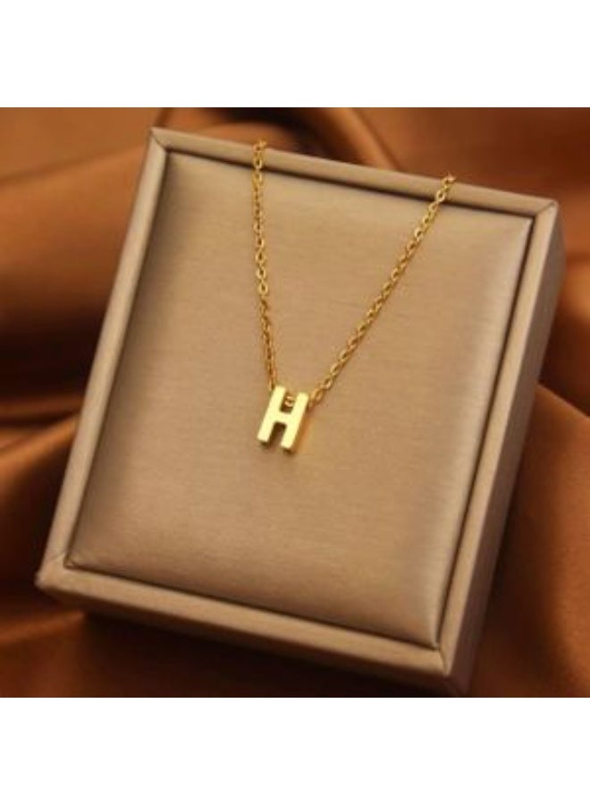 Luxuria 18K gold plated stainless steel initial pendant, personalized initial necklace, multi-letter name necklace for women and girls, suitable for all people. - Image 3