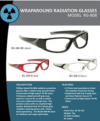 vs eyewear X-ray Radiation Leaded Protective Eyewear in Stylish, Lightweight and Comfortable Wrap-around Plastic Safety Frame That Is Designed to Hug the Contour of Your Face Blocking Light From All Angles - Image 2