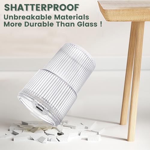 HIGIINC Iced Coffee Cups With Lids and Straws 8 Pcs, 16 OZ Unbreakable Glasses Drinking Set,Clear Plastic Cups Reusable Iced Coffee Tumbler with Lid and Straw, To Go Coffee Cups Dishwasher Safe - Image 4