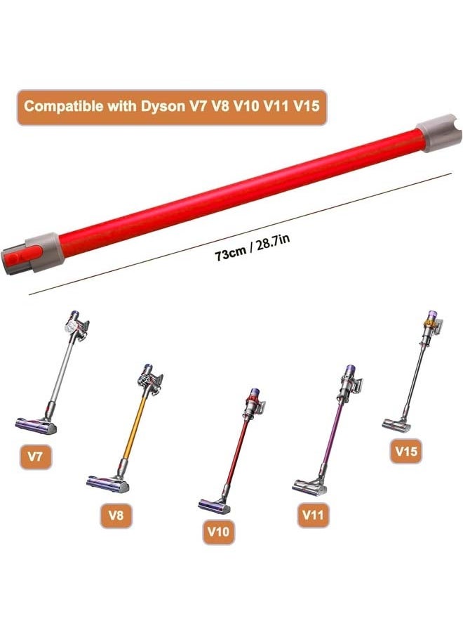 إل&إي عصا تمديد الأنبوب متوافقة مع موديلات Dyson V7 V8 V10 V11 V15، قطع غيار متوافقة مع ملحقات مكنسة Dyson اللاسلكية (أحمر)  - Image 2