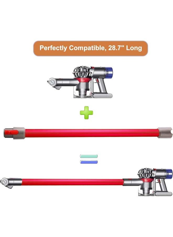 إل&إي عصا تمديد الأنبوب متوافقة مع موديلات Dyson V7 V8 V10 V11 V15، قطع غيار متوافقة مع ملحقات مكنسة Dyson اللاسلكية (أحمر)  - Image 4
