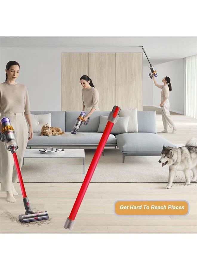 إل&إي عصا تمديد الأنبوب متوافقة مع موديلات Dyson V7 V8 V10 V11 V15، قطع غيار متوافقة مع ملحقات مكنسة Dyson اللاسلكية (أحمر)  - Image 5