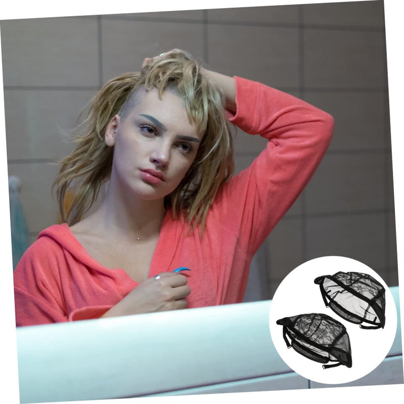U Type Elastic Lace Wig Caps 4pcs Mesh Hair Nets Comfortable Stretch Fit - Image 5