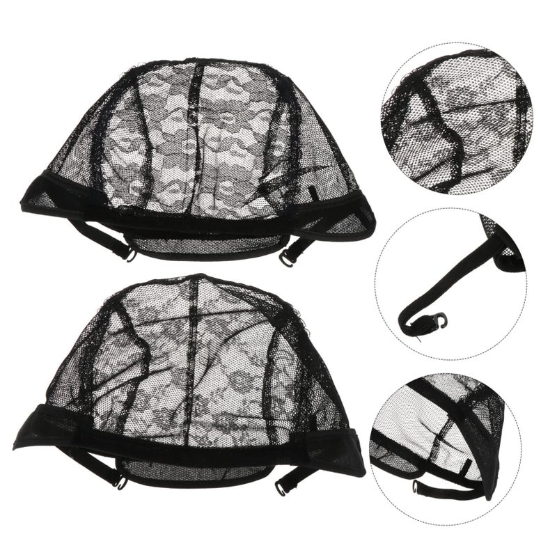U Type Elastic Lace Wig Caps 4pcs Mesh Hair Nets Comfortable Stretch Fit - Image 4