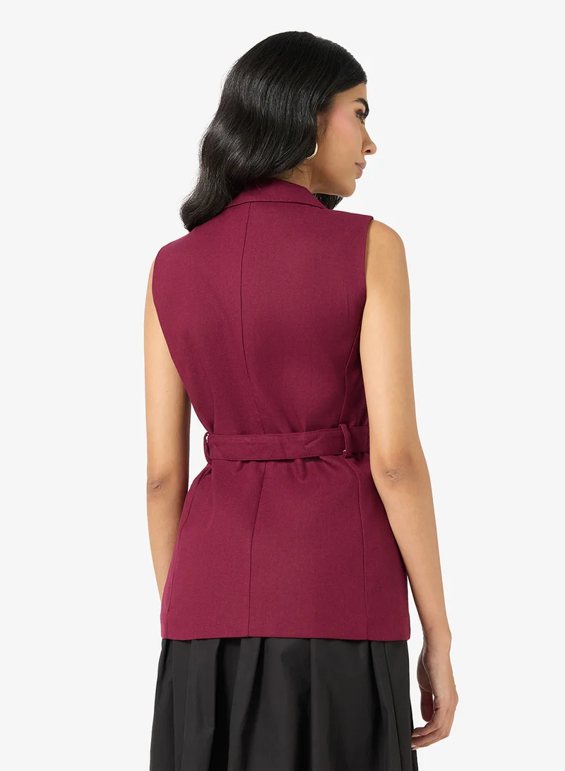 Ella  Sleevless Belted Vest for Women | Best Price UAE