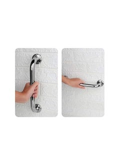 Generic (Bathroom Loarm) Stainless steel bathroom handrail for children and adults protection 35 cm + stainless steel towel holder + stainless tissue holder + rubber gloves as a gift to protect hands during cleaning and maintenance  - Image 1