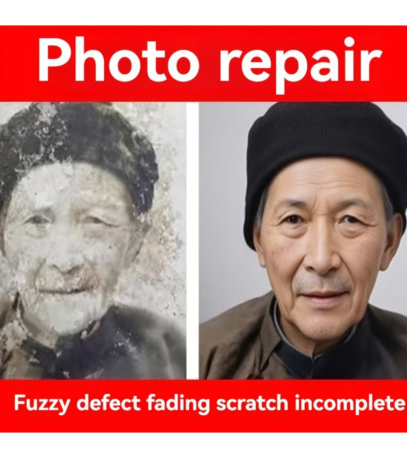 Upgrade Repair 6 Inch 1 Pcs Professional Old Photo Restoration Service For Damaged Pictures With High Definition Printing Great Valentine S Day Christmas Mother S Day Father S Day Gift - Image 1