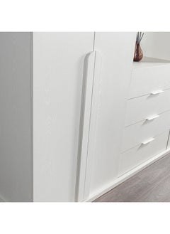 DANUBE HOME Erza 4 Door Wardrobe Extra Sturdy Closet Clothes Storage Cupboard Modern Design Space Saving Swing Door Cabinet For Bedroom L 260x58.5x220 Cm White  - Image 4