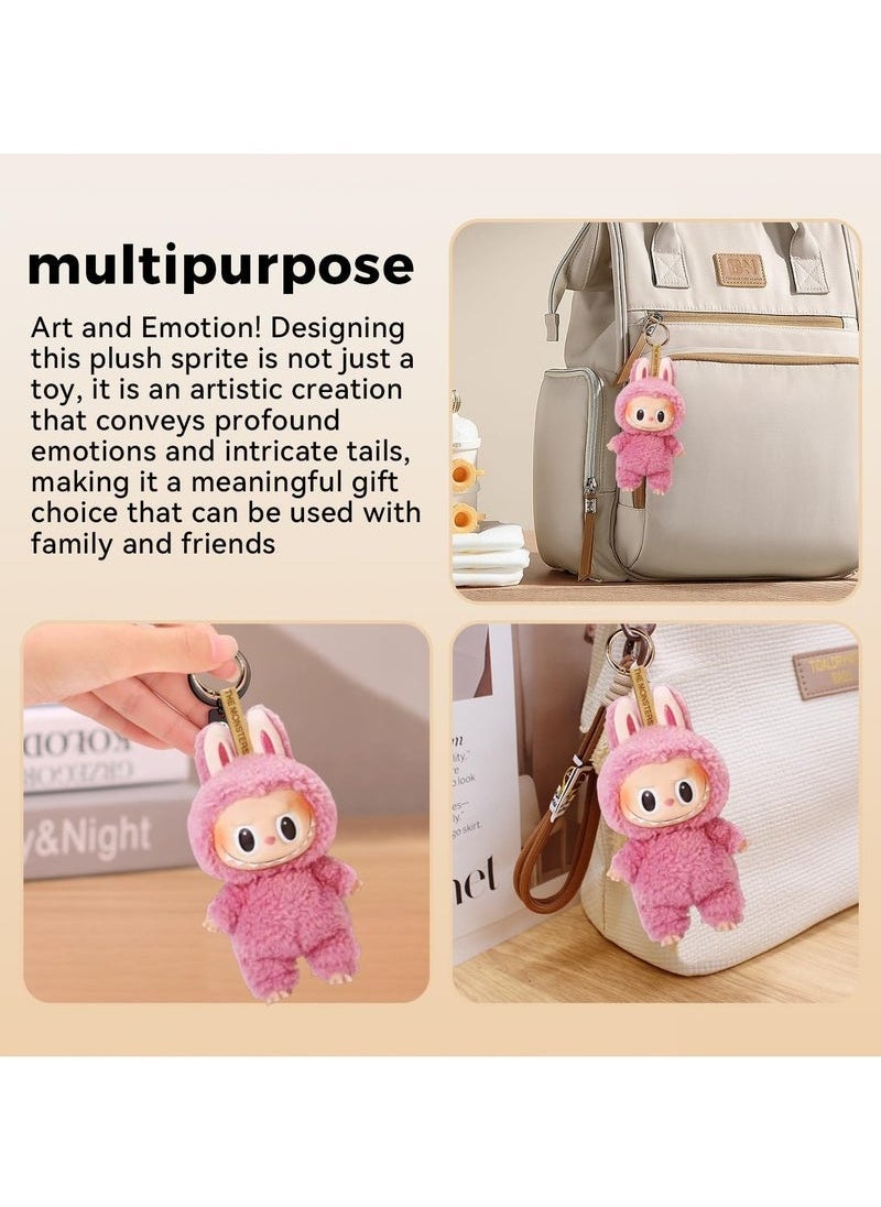 LABUBU 2Pcs Labubu Plush Doll, Cartoon Premium Soft Plush Toy，With keychain  - Image 4