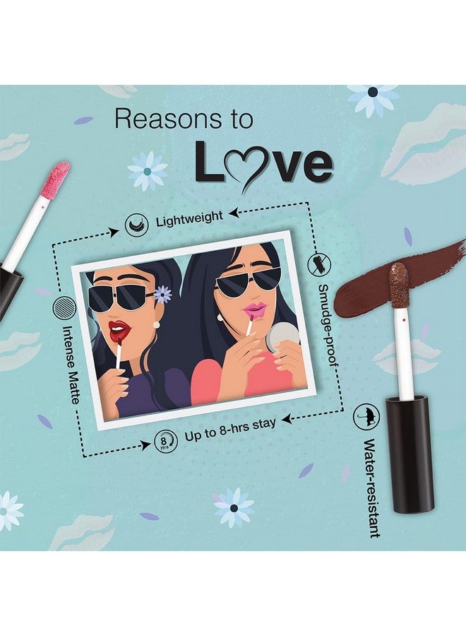 DAZLLER باقة أحمر شفاه دازلر مكونة من 6|أحمر شفاه سائل غير لامع نابض بالحياة للنساء|يدوم طويلاً|مقاوم للتلطخ|غير قابل للنقل|ماسالا حمراء|21.6 جرام - Image 3