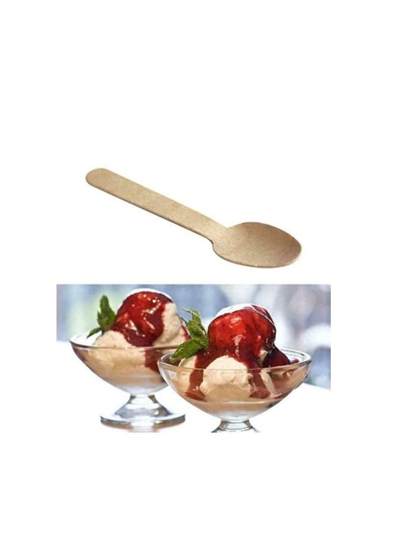 Wooden Disposable Spoons Mini Kitchen Ice Cream Dessert Biodegradable Flatware Cutlery 500 Pc Large - Image 3