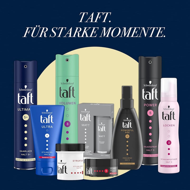 Taft Hair Polish Ultimate Hold & Crystal Shine, Hold Grade 5+ (250 ml), Styling Spray Provides Ultimate Hold and Radiant Crystal Shine for up to 72 Hours, No Residue - Image 3