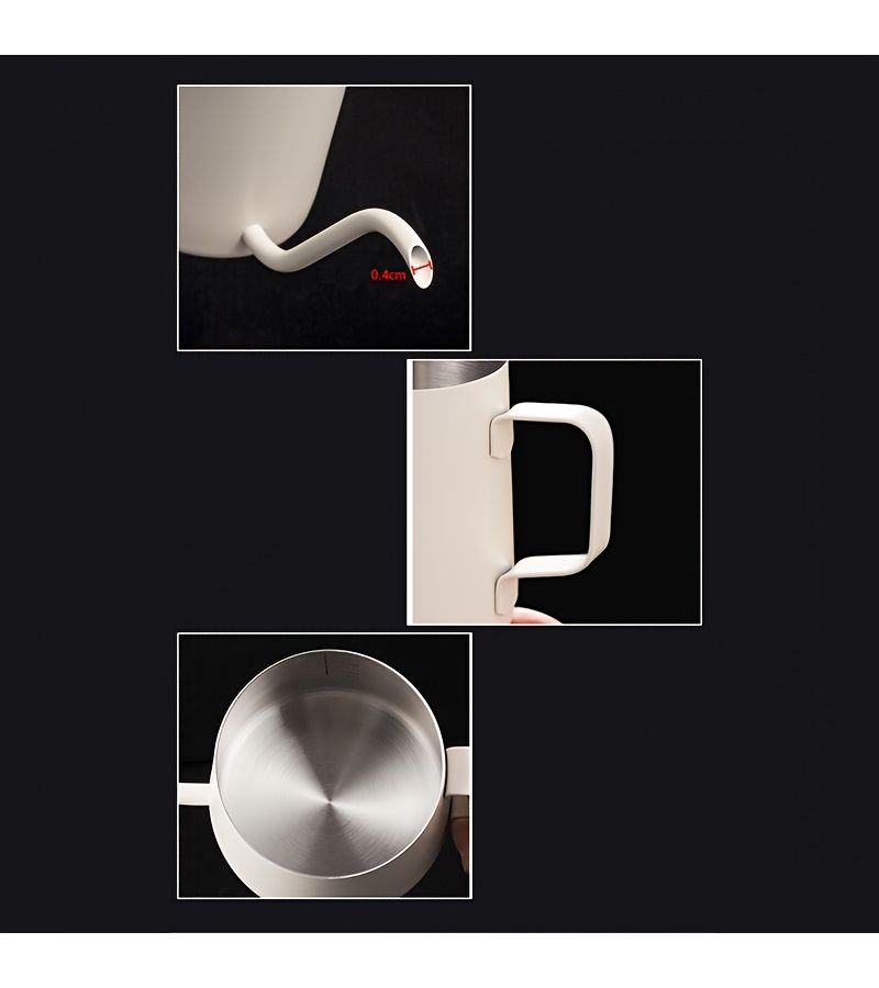 304 Stainless Steel Gooseneck Coffee Kettle 9842.52 Inch Black Capacity Pour Over Long Mouth Thin Mouth Pot For Home Kitchen Office Hotel Use - Image 4