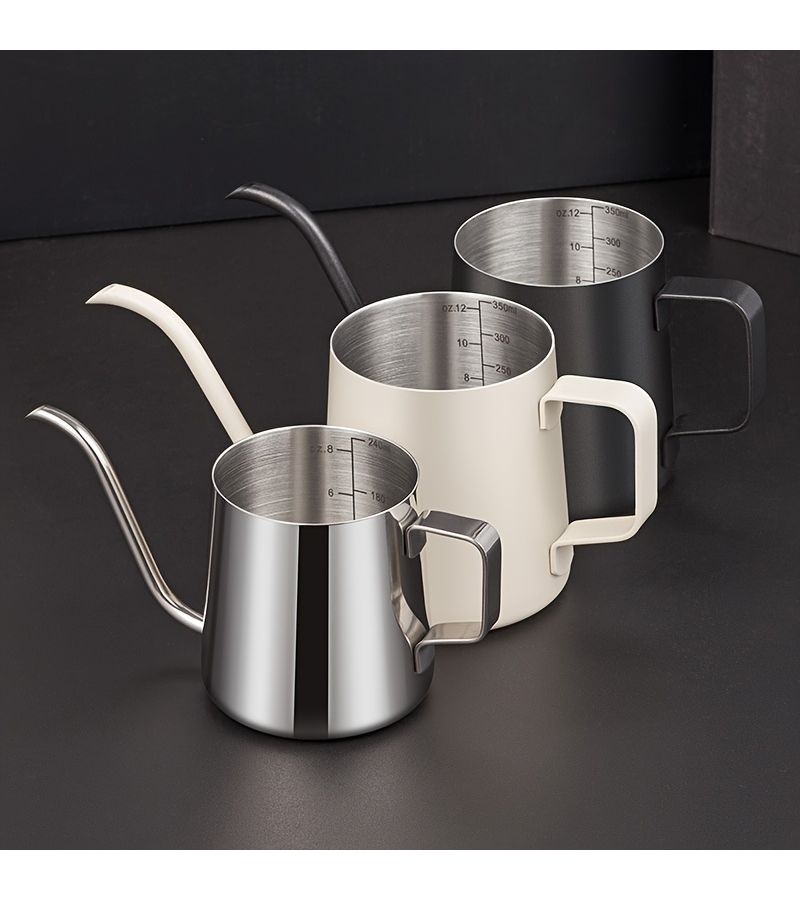 304 Stainless Steel Gooseneck Coffee Kettle 9842.52 Inch Black Capacity Pour Over Long Mouth Thin Mouth Pot For Home Kitchen Office Hotel Use - Image 2