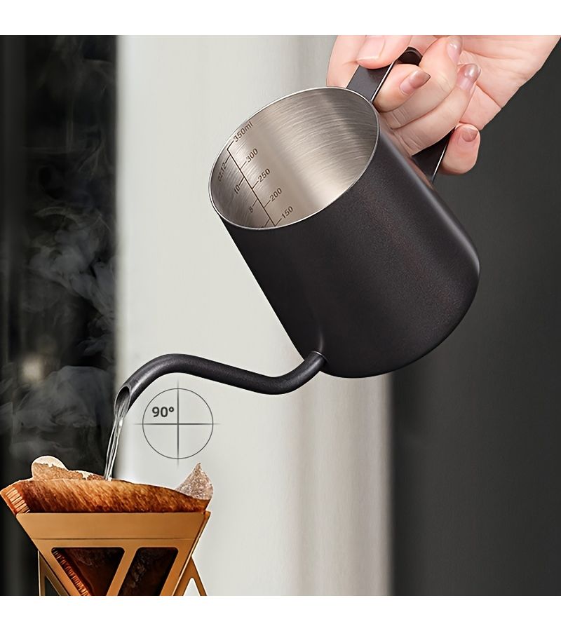 304 Stainless Steel Gooseneck Coffee Kettle 9842.52 Inch Black Capacity Pour Over Long Mouth Thin Mouth Pot For Home Kitchen Office Hotel Use - Image 5