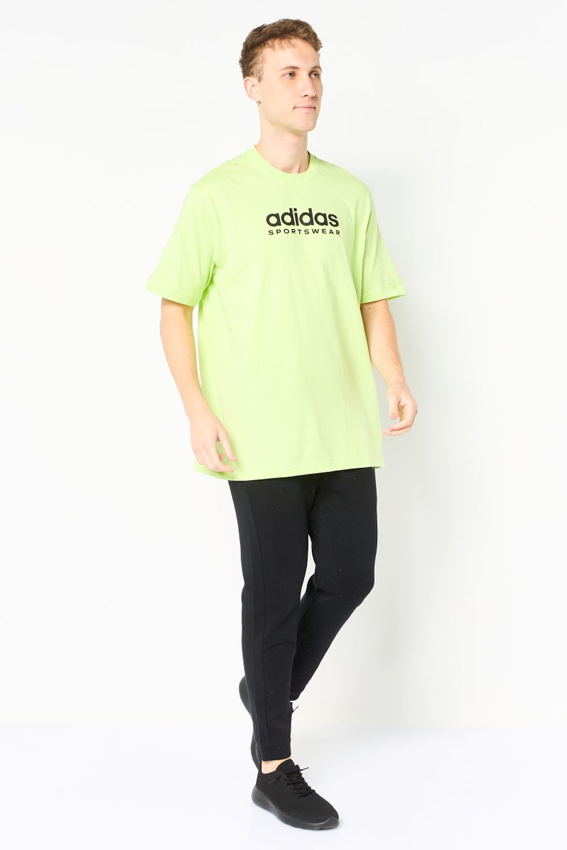 Adidas Men Sportswear Fit Short Sleeve Outdoor T-Shirt, Lime Green - Image 3