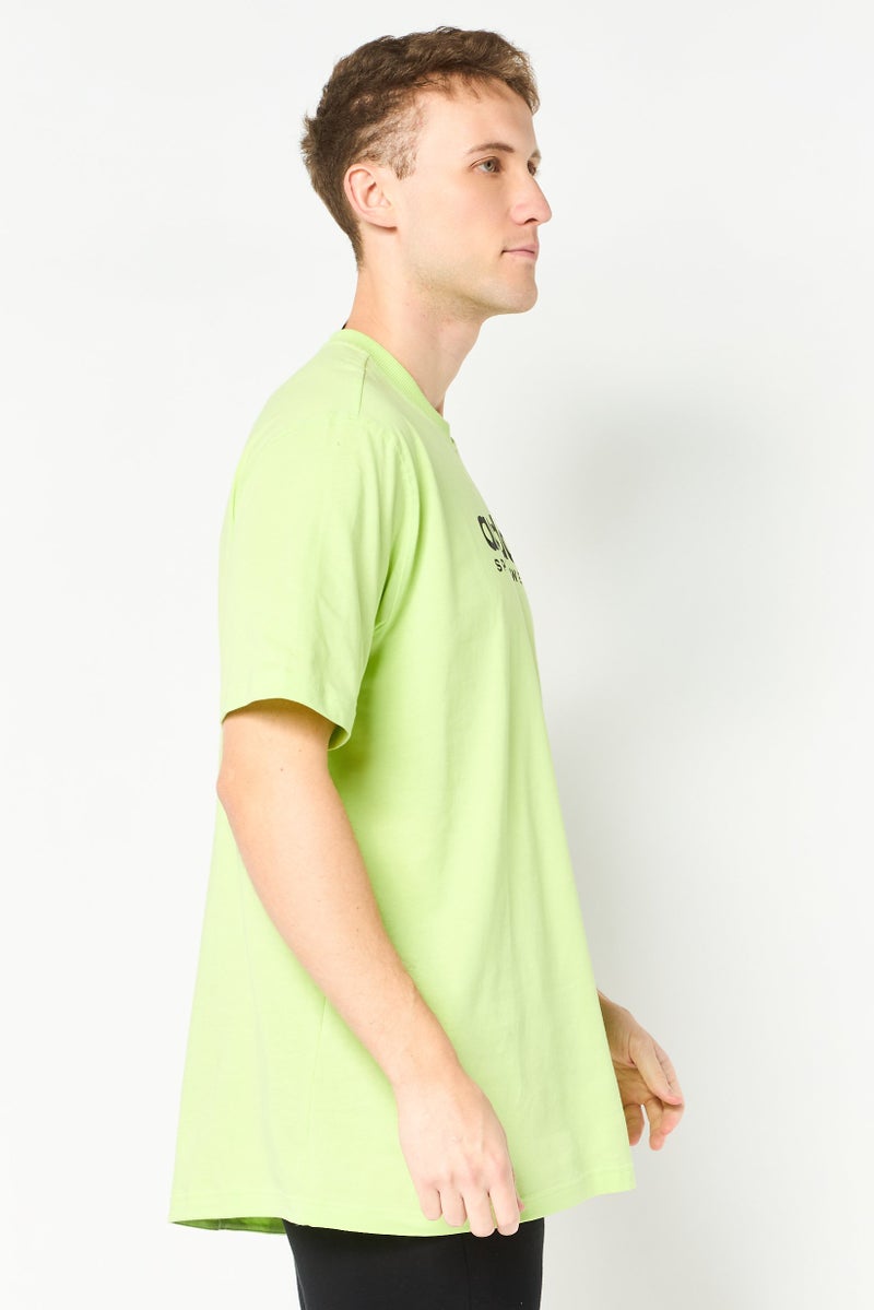 Adidas Men Sportswear Fit Short Sleeve Outdoor T-Shirt, Lime Green - Image 2